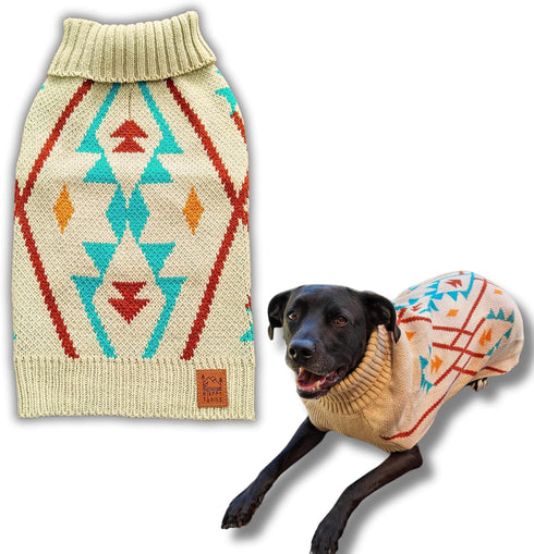 Cozy Acrylic Dog Sweater for Outdoor Adventures, Breathable Insulating Knit, Classic Fit for Dog Hiking and Camping