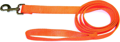 Hamilton Single Thick Nylon Lead with Snap -1 inch x 6 foot lead - Mango Orange