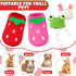 Mixweer 4 Pieces Guinea Pig Stuff, 2 Clothes and 2 Mini Hats with Adjustable Strap, Warm Vest for Guinea Pig, Hamster,
