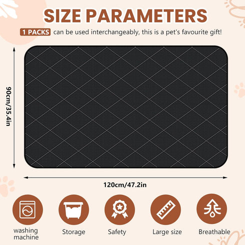 1 47" 35" Yinkin Pcs Chew Proof Dog Crate Pad, x Indestructible Dog Bed for Aggressive Chewers, Waterproof Crate Mat