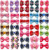 YOY 40pcs Grosgrain Ribbon Pet Dog Hair Bows - 20 Pairs with Rubber Bands - Grooming Accessories for Puppy & Kitty