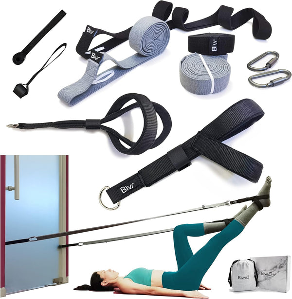 Portable Pilates Home Kit with Loop Straps, Resistance Bands, Door Anchors, and Carabiners for Home Workouts