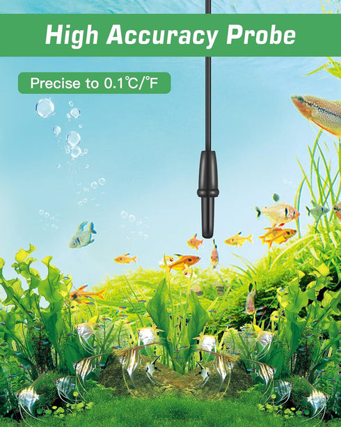 ZACRO 2 Pack Digital Aquarium Thermometer, Fish Tank Water Thermometer with Large LCD Display