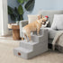 EHEYCIGA Dog Stairs for Bed, 18”H, 4-Step Non-Slip Indoor Ramp for Small Dogs and Cats, Light Grey