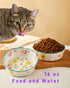 Premium Cat Food Bowl Set of 2, 6” Ceramic Cat Water Bowl, Cute Shallow Weighted Cat Dishes for Indoor Cats