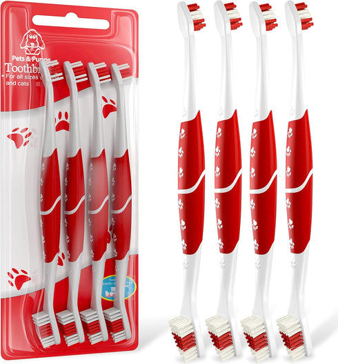 Pet Toothbrush for Dogs, Cats with Soft Bristles - Easy Teeth Cleaning