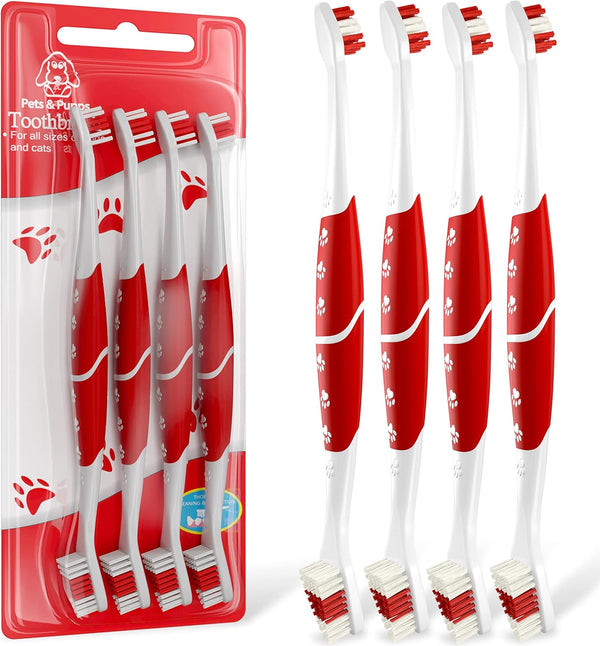 Pet Toothbrush for Dogs, Cats with Soft Bristles - Easy Teeth Cleaning