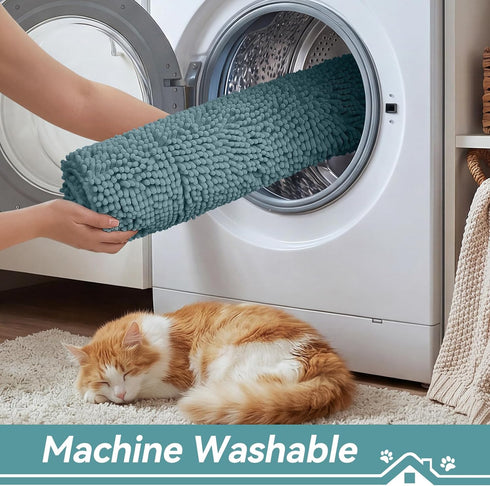 24"*17" Bcoimo Super Absorbent Cat Door Mat, Anti Slip Mat for Muddy Paws, Pet Rugs for Dirty Paws Washable that