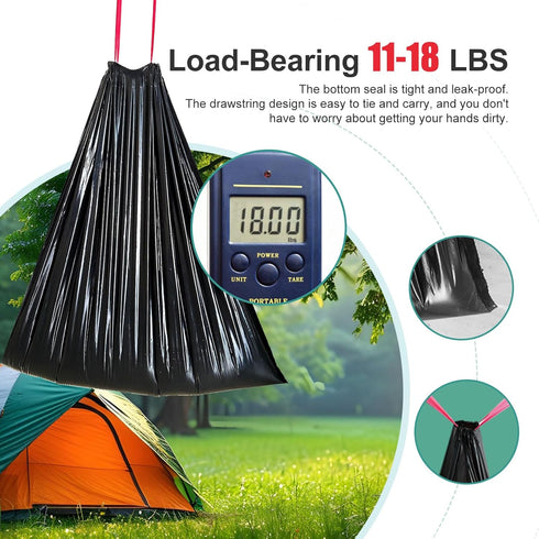 Ann Katy Portable Toilet BagsDrawstring Camping Toilet Bags Toilet Trash Bags Leak-Proof, Waste Bags for Camping