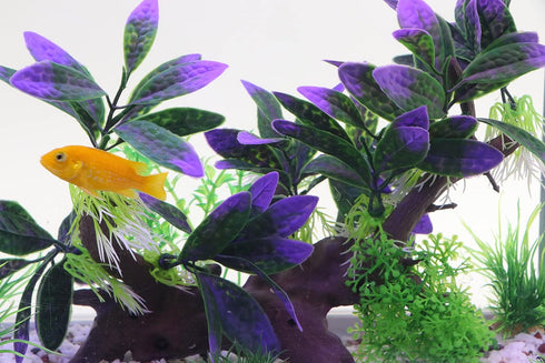 AQUA KT Purple Aquarium Landscape Simulation Artificial Plant, Plastic Fish Tank Decoration, Aquatic Water Plant