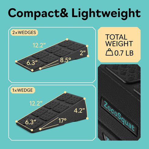 Squat Wedge Set of 3 - Slant Board for Calf Stretching, 520 LBS Weight Capacity