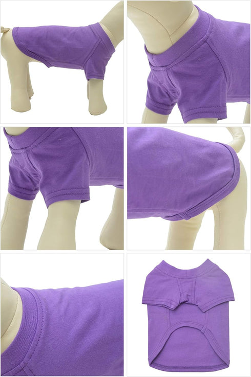 Lovelonglong 2019 Pet Clothing - Basic Blank T-Shirt for Small Dogs, Purple, Size L