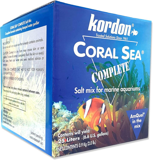 KORDON #22025 Coral Sea Salt Mix with Amquel, 7-Gallon for Aquariums