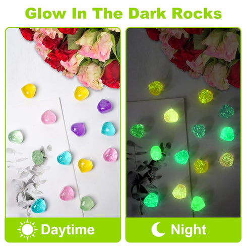 100pc Luminous Stones, Glowing Rocks for Aquarium Decoration, Glow Stones for Fish Tank and Garden Pebbles, Purple