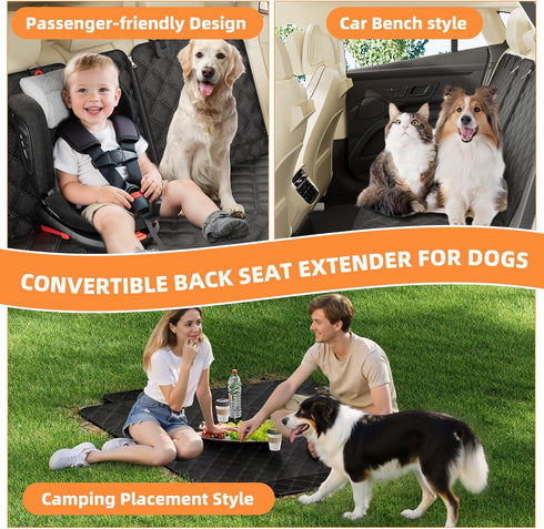 Hammock Simple Trending Dog Car Seat Cover, Back Seat Pet Bed Mat Protector Waterproof Bench Car Seat Cover, Nonslip