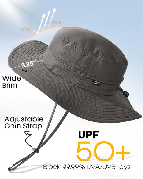 FURTALK Sun Hats for Men Women, Packable Wide Brim UV Protective Bucket Hat UPF 50+