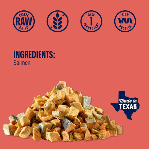 100% 3 (Pack 1) Muenster New Freeze Dried Salmon Bites - Only One Ingredient Raw Salmon Freeze Dried for a Healthy