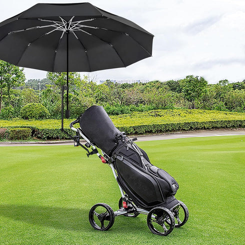 HOBVO 50+ UPF Golf Umbrella with Adjustable Universal Clamp, Portable Umbrellas for Rain, Manual Open & Close