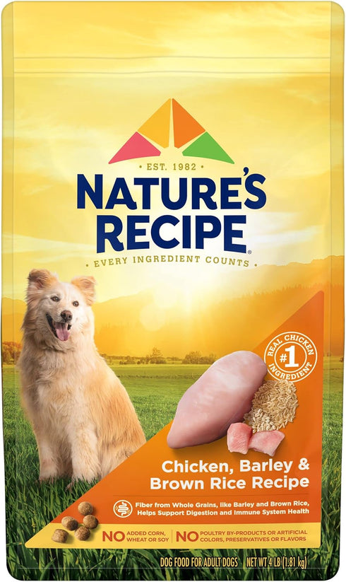 Nature's Recipe Chicken, Barley & Brown Rice Dry Dog Food, 4 lb. Bag