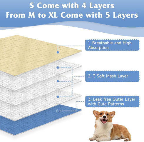 5pcs,Reusable Dog Diapers Female Dog Doggie Puppy Doggy Diapers Female, Period Panties in Heat, Lamb, XLarge