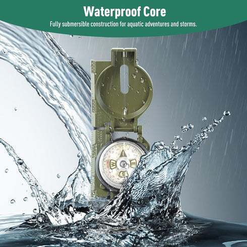 Impact-Resistant Waterproof Military Navigation Compass for Outdoor Adventures