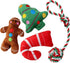 JPB 4 Pack Christmas Dog Toys - Squeaky Plush Puppy Toy for Small Dogs