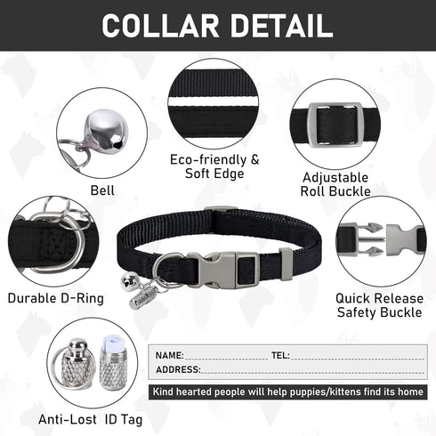 GAMUDA Small Dog Harness Collar and Leash Set - Step in No Choke No Pull Soft Mesh Vest (Black, S)