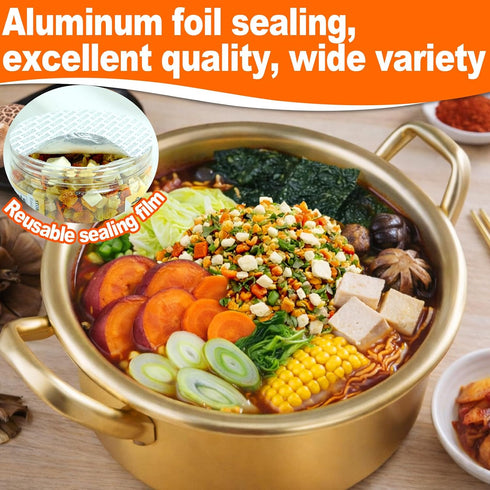 15oz 9 Dried Ramen Toppings Mixed Dehydrated Tofu & Vegetable with Mushrooms, Carrots & Cabbage, Freeze-Dried Veggies