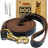 Leather Dog Leash 6ft x 3/4 inch, Heavy Duty Genuine Braided Leather, Soft Comfortable Leash for Large, Medium, Small