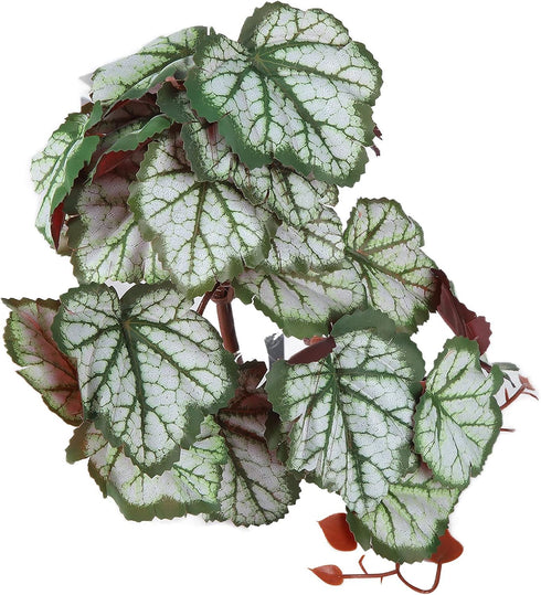 2Pcs Artificial Reptile Plant, Plastic Simulation Vine Aquarium Fish Leaves Decoration with Suction Cup