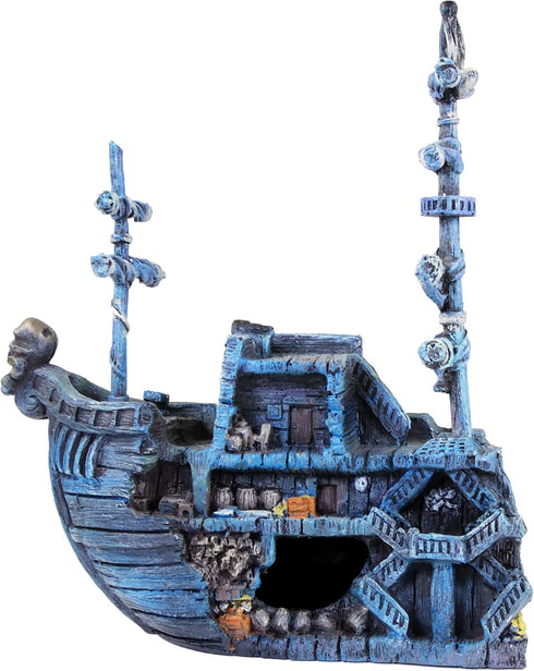Penn-Plax Pirate Treasure Ship, Medium Sized Aquarium Decor for Decoration Theme and Fun for Fish