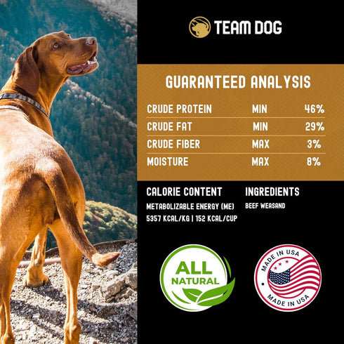 Beef Trachea Dog Chews, Single Ingredient Freeze Dried Beef Gullet Sticks for Healthy Teeth & Gums