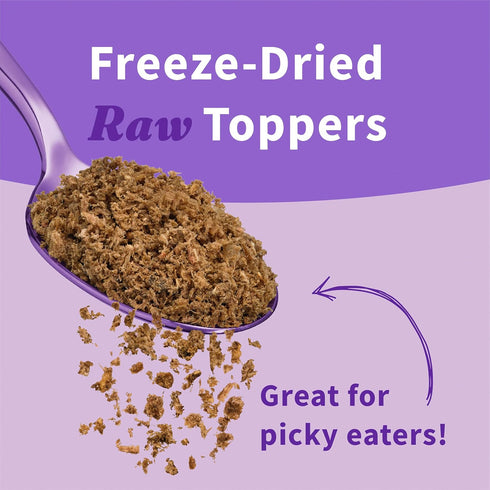 Halo Freeze Dried Raw Skin & Coat Topper, Beef & Salmon Recipe, Real Meat Topper, 1lb Bag, All Life Stages