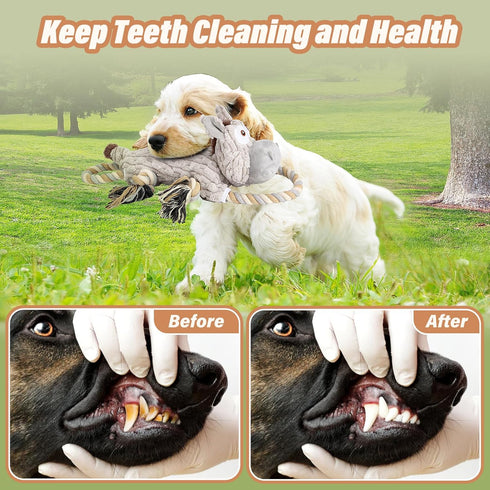 Large Squeaky Dog Toys for Aggressive Chewers, Interactive Tug of War Toys for Small, Medium, and Big Dogs