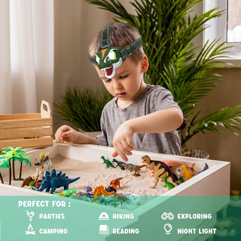 SEVENKA LED Headlamp for Kids - Lightweight Outdoor Toy Flashlight for Boys and Girls, Birthday Gift (Battery Included)