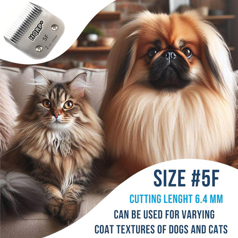 HQRP #5F Blade Dog Grooming Replace A5 Detachable Clipper Blades for Dog Grooming Compatible with Andis/Oster/Wahl