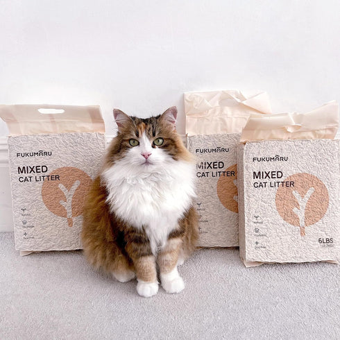 FUKUMARU Tofu Cat Litter, 18 lbs, Flushable, Clumping, Dust Free, Natural Unscented, Low Tracking, Odor Control