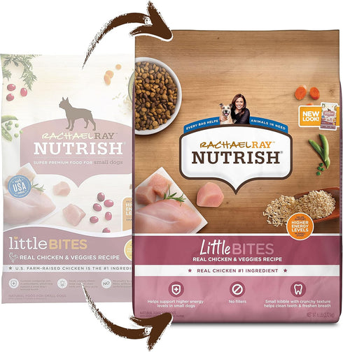 Nutrish Rachael Ray Little Bites Dry Dog Food: Chicken & Veggies Recipe for Small Breeds, 6 Pounds