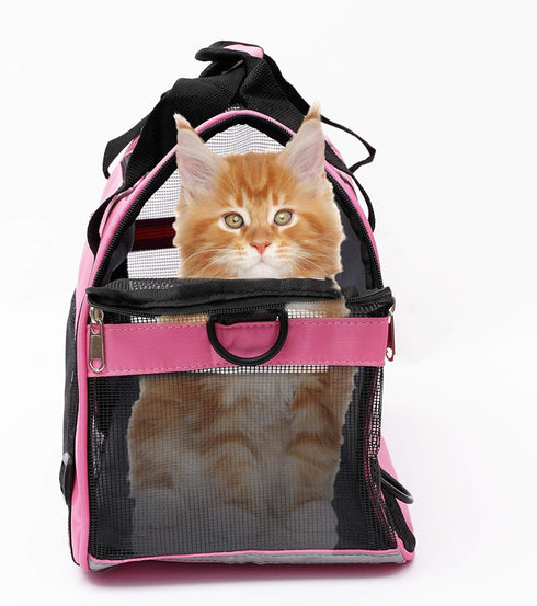 Soft-Sided Pet Carrier for Cats and Dogs, Airline Approved Carrier for Small Medium Pets up to 15 Lbs (Small, Pink)