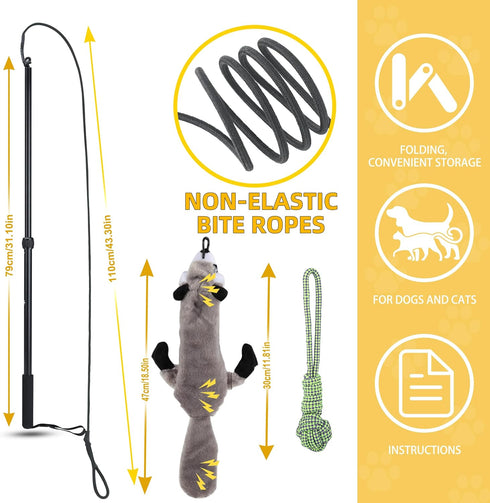 Flirt Pole Dogs, Extra Strong Dog Flirt Pole for Large Medium Small Dogs to Keep Them Entertained and Physically