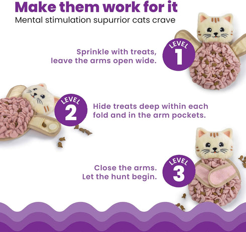 Catstages Snuffle Mat for Cats - Interactive Foraging Toy with Hidden Treats, Non-Slip Base, and Hunting Stimulation