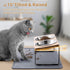 Upgraded Elevated Cat Bowls with Food Mat, 15° Tilted Stand, Anti-Vomiting Raised Dishes, 2 Stainless Steel Bowls