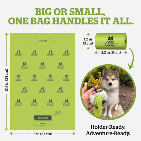 60 900-Count) Pogis Dog Poop Bags Leak-Proof & Extra Thick Pet Waste Bags (Fresh Scent, Rolls