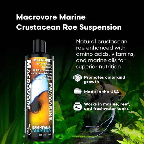 Brightwell Aquatics Macrovore Marine Crustacean Roe, 125 ml, Enriched with Amino Acids Omega-3 for Color Health Feeding