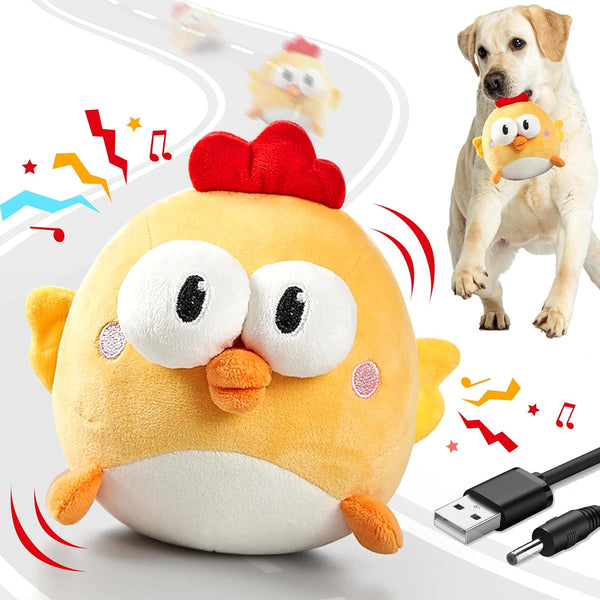 GUKCO Interactive Dog Toys, Squeaky Moving Ball Toy with Jumping & Music