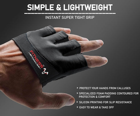 FITNESS FORCE Workout Gloves for Men & Women Partial Weight Lifting Non-Slip Gym Gloves, Lifting Grip for Calluses