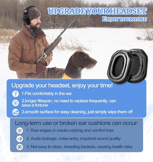 G-1000 Replacement Gel Ear Pads for Walker's Razor Series Shooting Earmuffs and XCEL Series Muffs Hygiene Kit