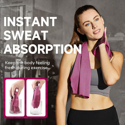 Superfiber Ice Towel Neck - Soft Breathable Cooling Towel for Yoga, Sports, Golf, Gym, and More Activities (4 Packs)