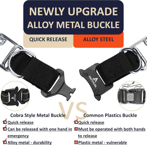 Prong Collar for Dogs - Adjustable Quick-Release Metal Buckle Pinch Collar, Stainless Steel Choker Collar (L/Neck Girth