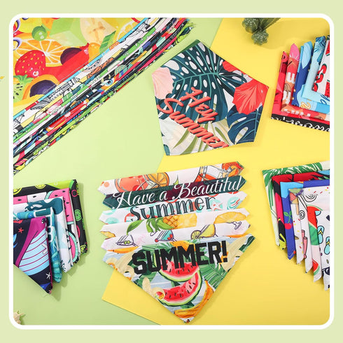 100 Kacctyen Pcs Fresh Dog Bandanas Bulk Hawaii Dog Adjustable Cute Washable Triangle Kerchief Scarf Bibs for Small